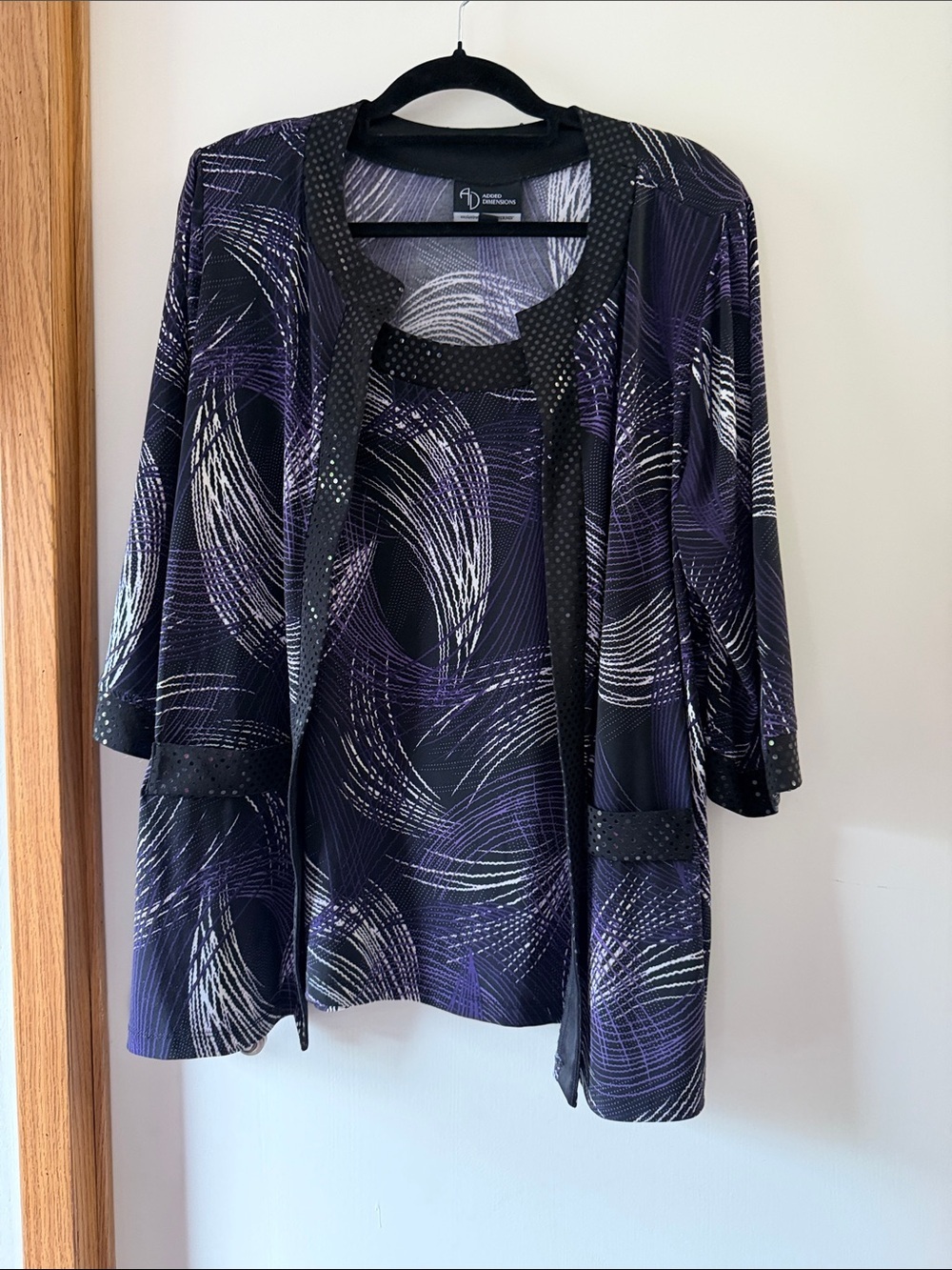 Catherines Purple and Black Swirl Two-Piece Top Set